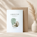 Grußkarte Ground Yourself – Leinenkarte mit Umschlag, Achtsamkeit, Balance & Geschenkidee
