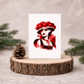 Leinen Grußkarte „Kirschglut“ – Black Forest Collection – ausdrucksstarke Schwarzwald Kunstkarte in Rot inkl. Umschlag