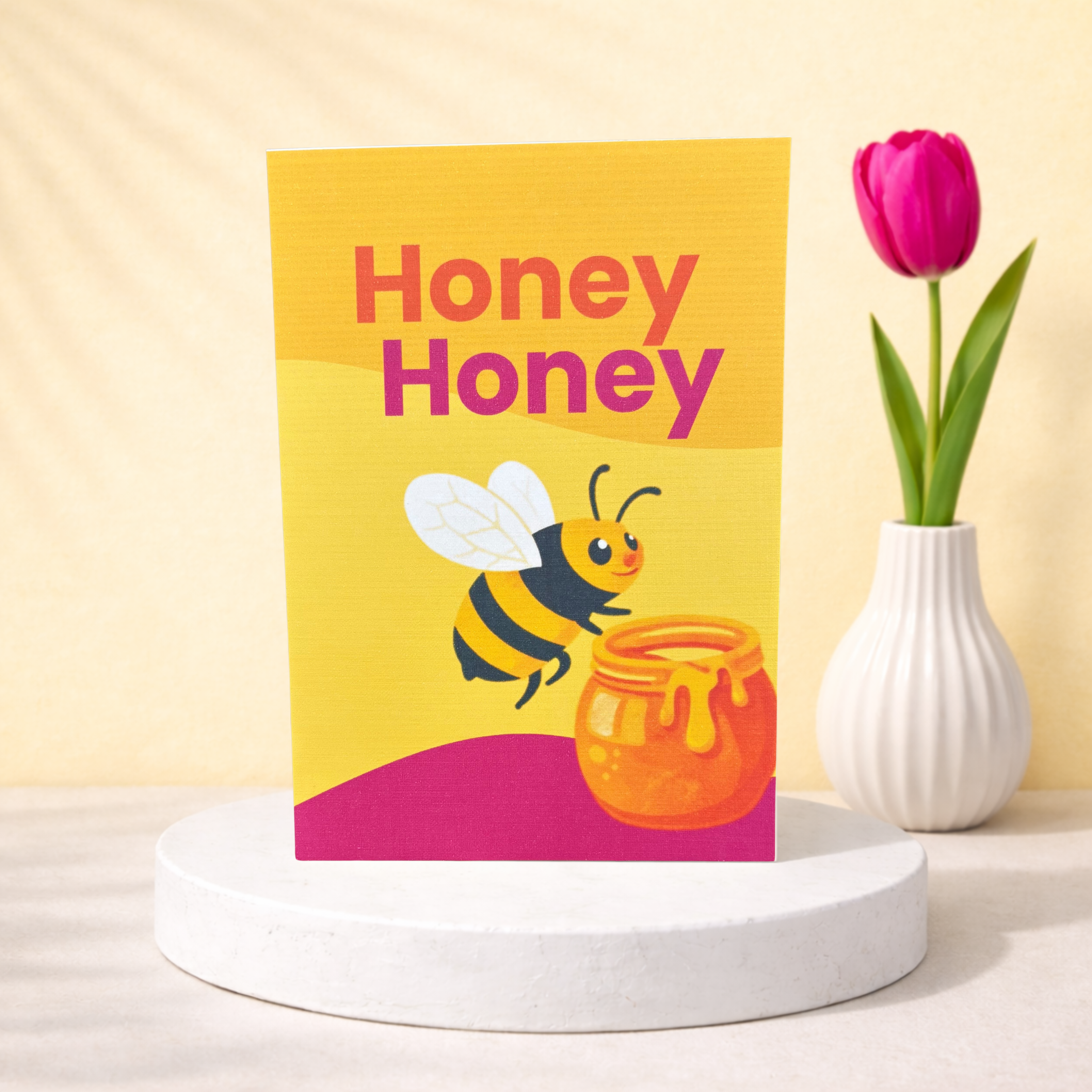 Grußkarte „Honey Honey“ mit Biene – süße Karte mit Umschlag auf 300g Papier