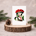 Leinen Grußkarte „Moosgrün“ – Black Forest Collection – elegante Schwarzwald Kunstkarte in Grüntönen inkl. Umschlag