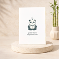 Leinen Grußkarte „Große Ideen beginnen leise“ – Panda Motiv Inspiration inkl. Umschlag