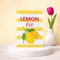 Leinen Grußkarte „Lemon Love“ – sommerliche Karte mit Umschlag