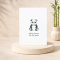 Leinen Grußkarte „Kleine Pause für die Seele“ – Panda Karte Selfcare inkl. Umschlag