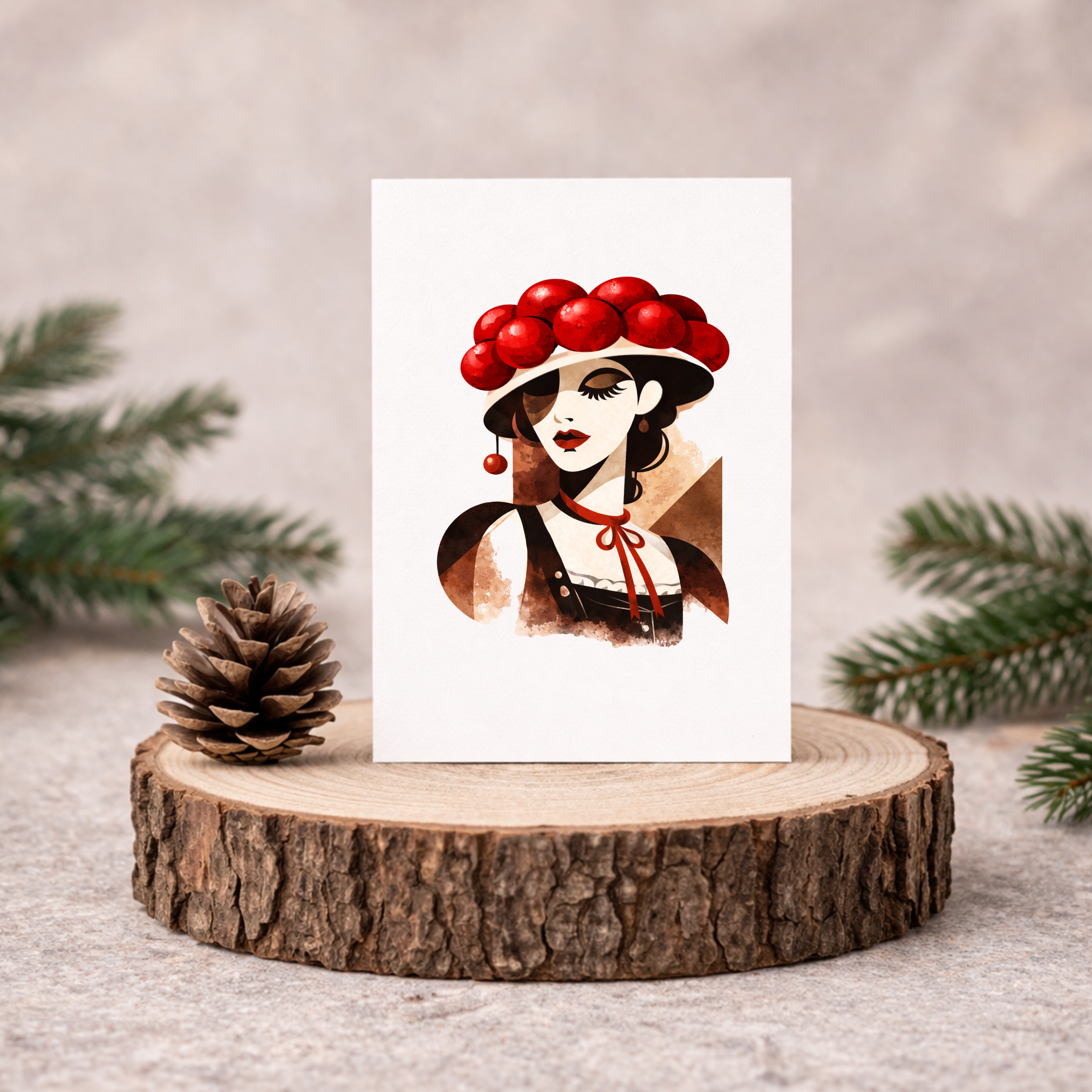 Leinen Grußkarte „Wurzelwerk“ – Black Forest Collection – stilvolle Schwarzwald Kunstkarte inkl. Umschlag