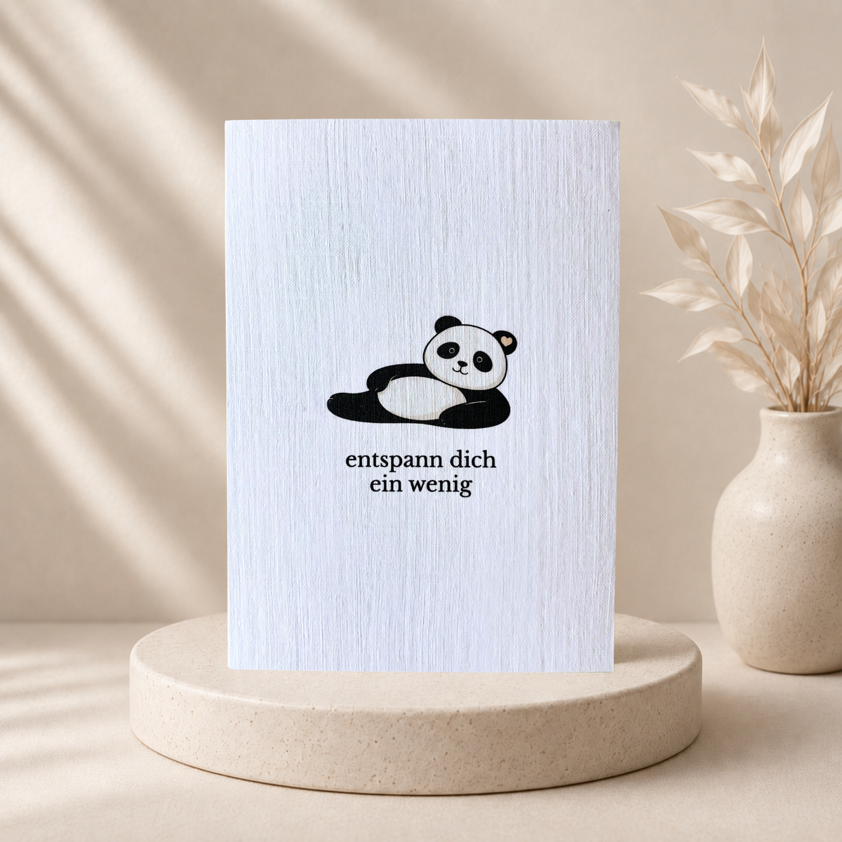 Panda Grußkarte „Entspann Dich ein wenig“ mit braunem Umschlag (A6)