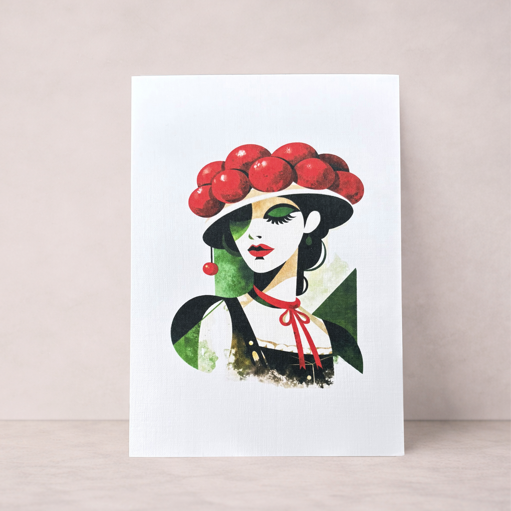 Leinen Grußkarte „Moosgrün“ – Black Forest Collection – elegante Schwarzwald Kunstkarte in Grüntönen inkl. Umschlag