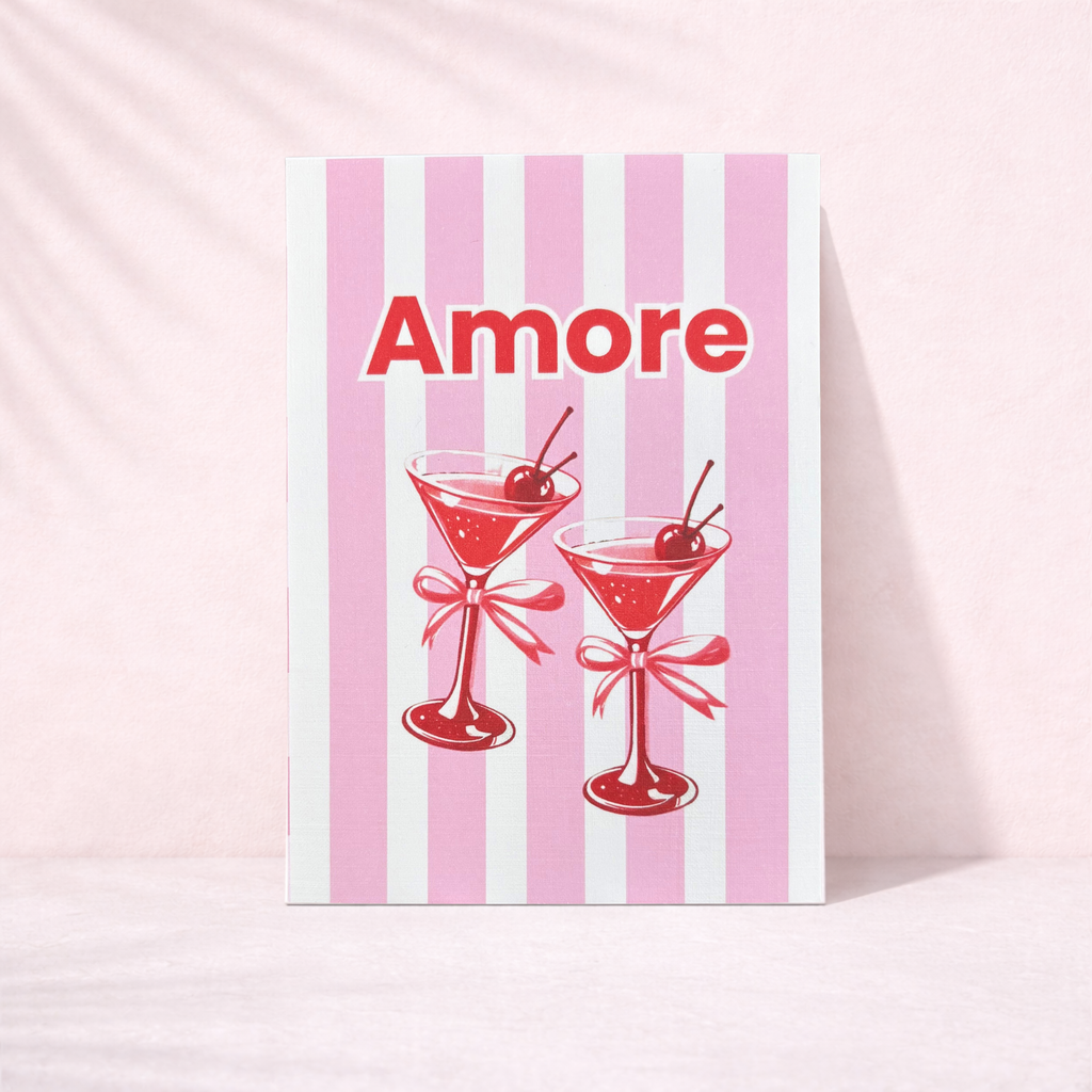 Grußkarte „Amore“ mit Umschlag – romantische Karte auf 300g Papier