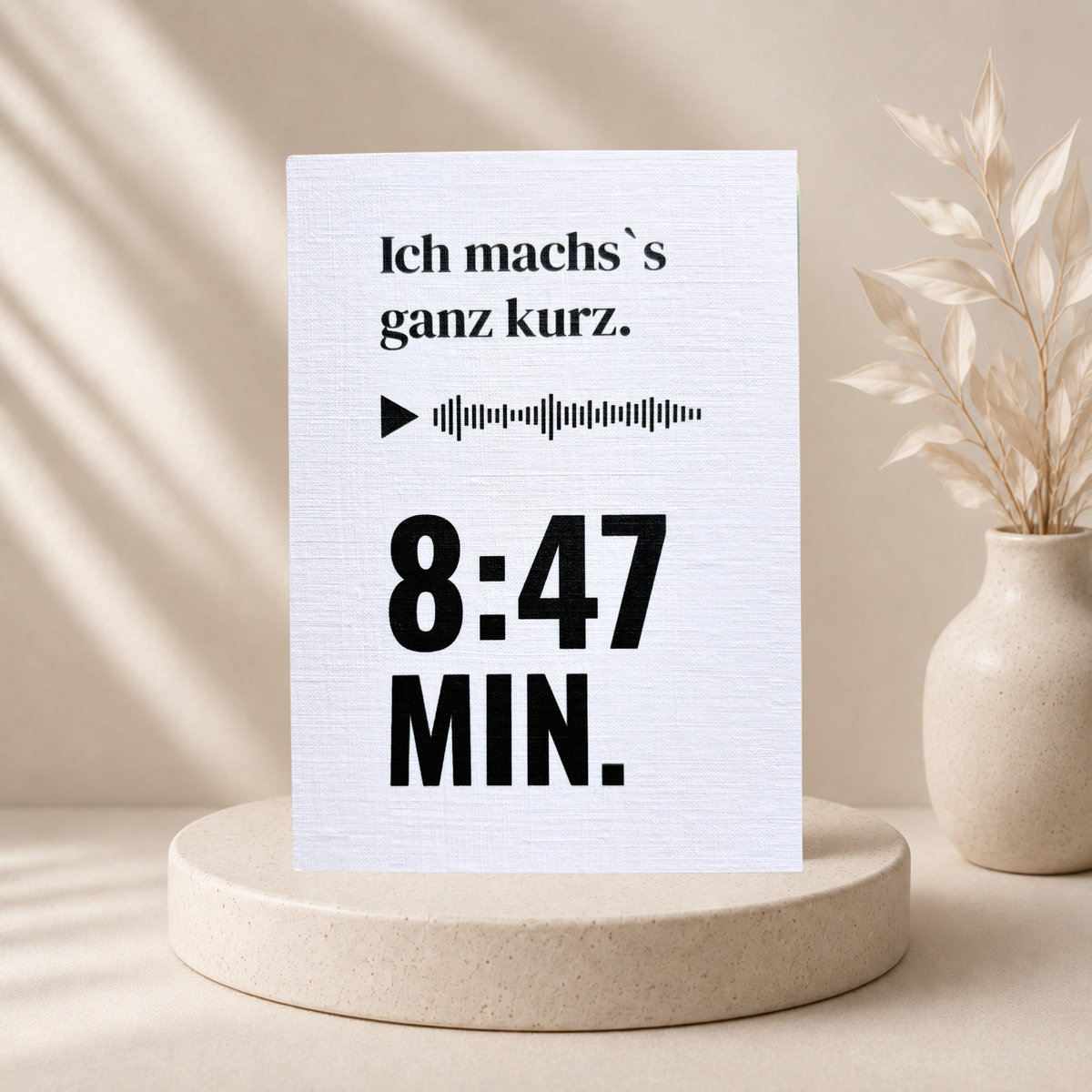Lustige Grußkarte „Ich mach’s ganz kurz“ mit Umschlag (A6)
