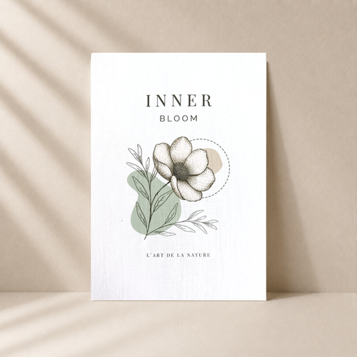 Grußkarte Inner Bloom – Leinenkarte mit Umschlag, Achtsamkeit, Balance & Geschenkidee