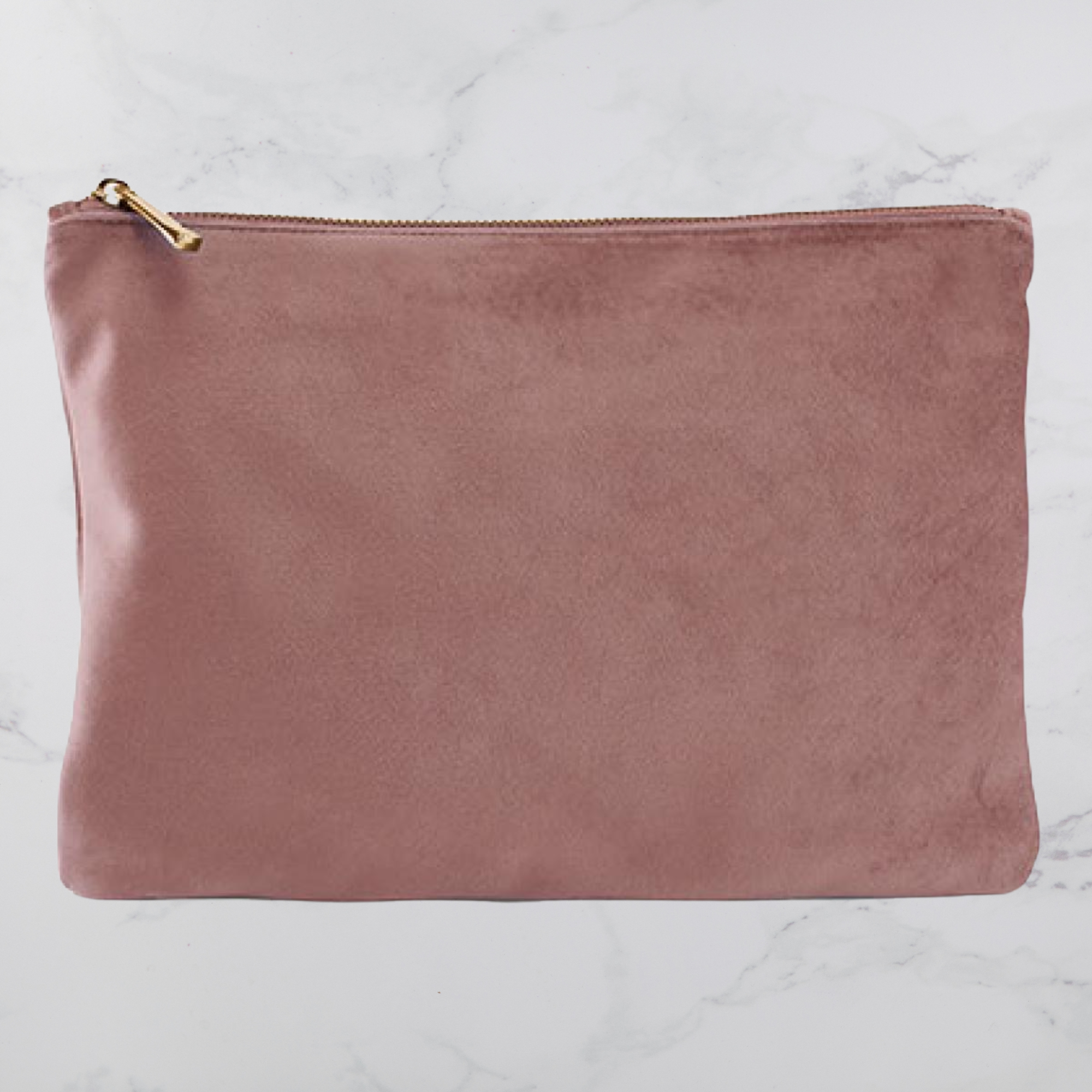 Personalisierbare Samt-Kosmetiktasche mit Initiale – Samttasche in 4 Farben