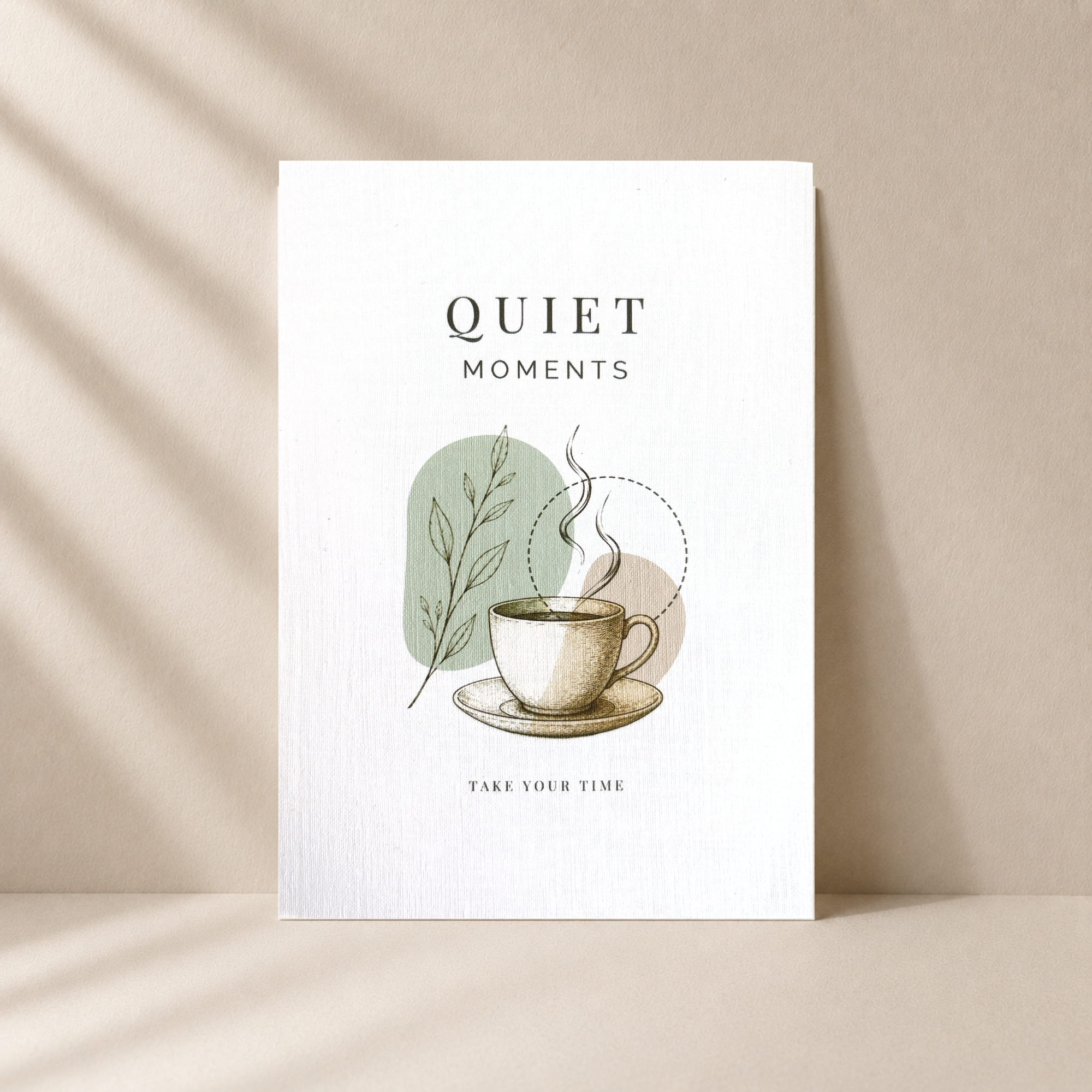Grußkarte Quiet Moments – Leinenkarte mit Umschlag, Achtsamkeit, Balance & Geschenkidee