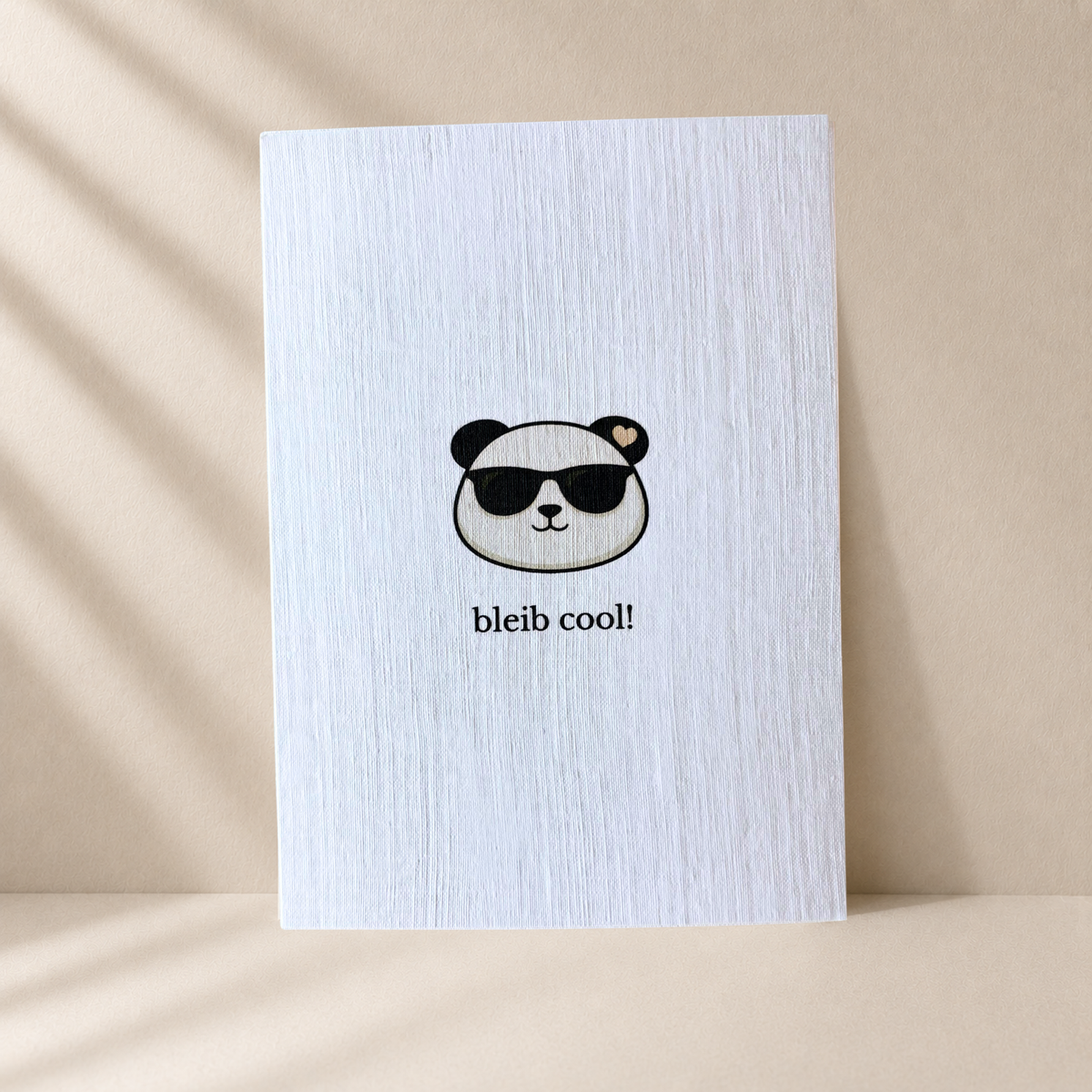 Panda Grußkarte „Bleib Cool“ mit braunem Umschlag (A6)