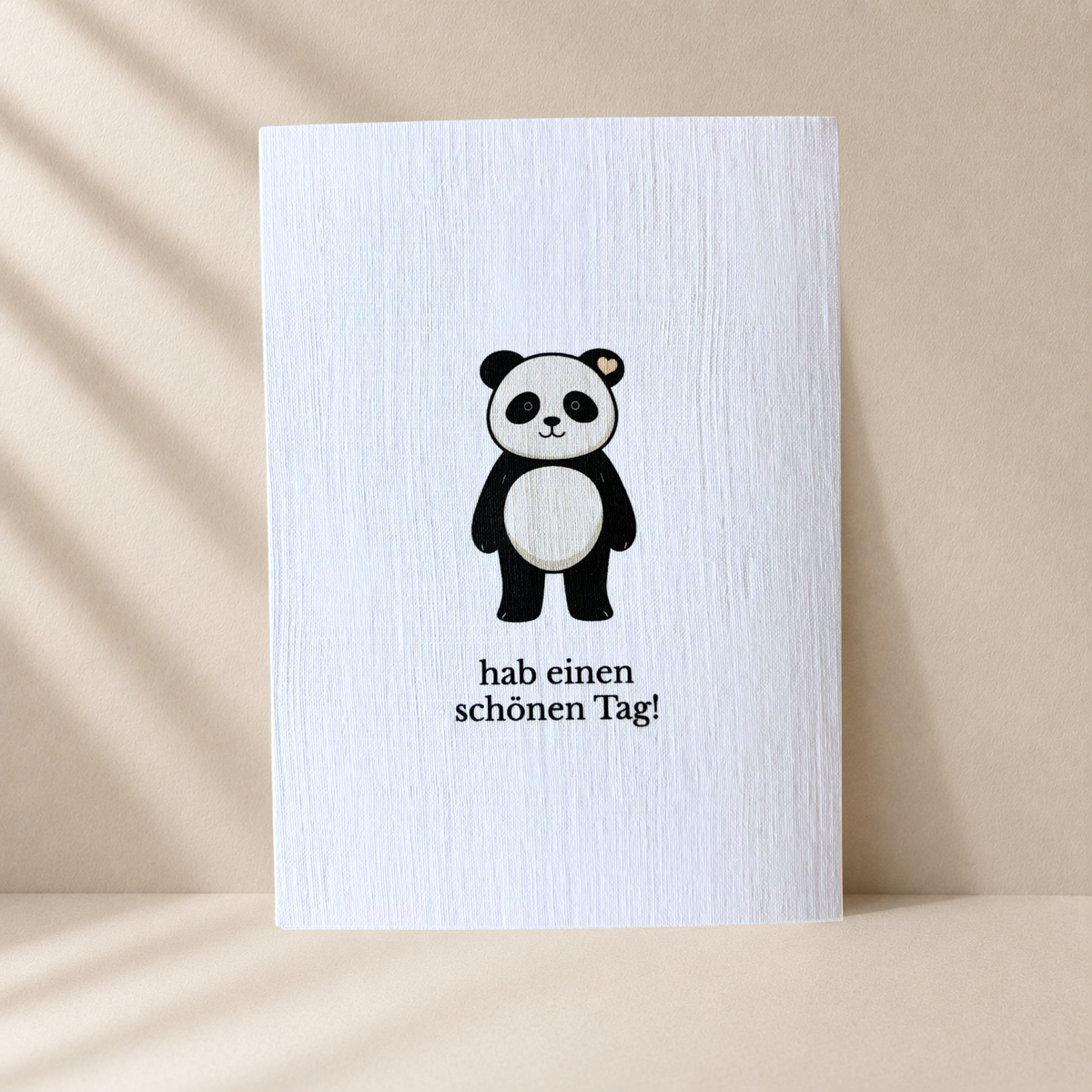 Panda Grußkarte „Hab einen schönen Tag“ mit braunem Umschlag (A6)