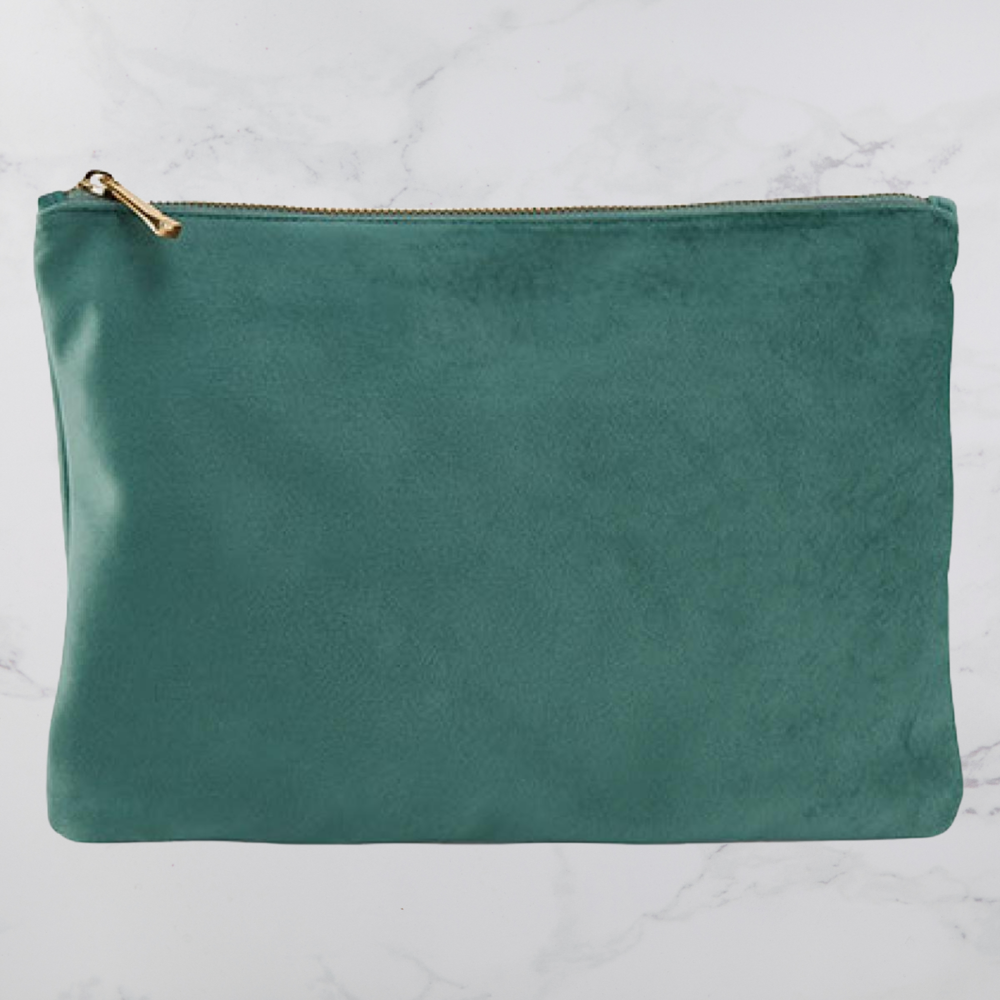 Personalisierbare Samt-Kosmetiktasche mit Initiale – Samttasche in 4 Farben