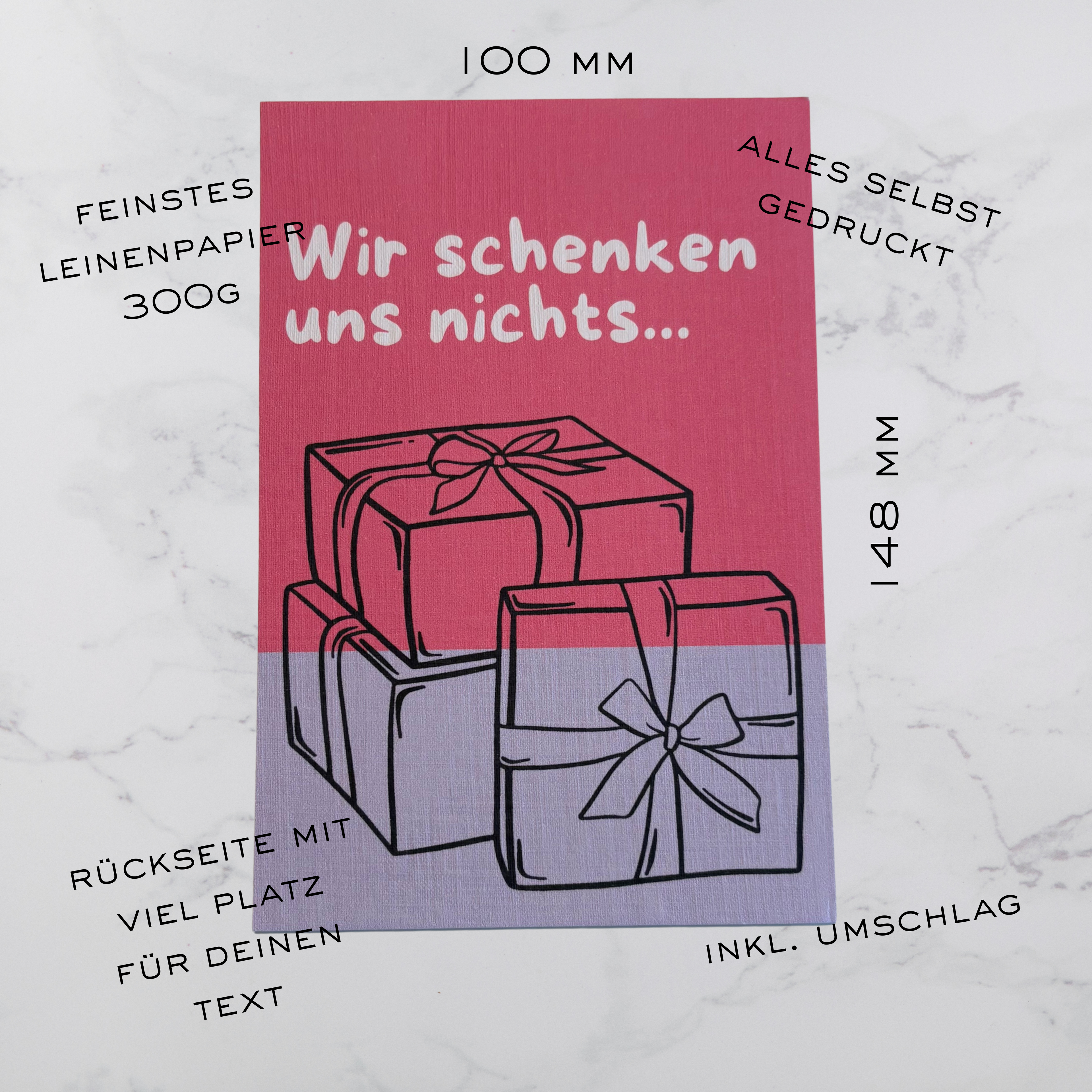 Grußkarte – wir schenken uns nichts