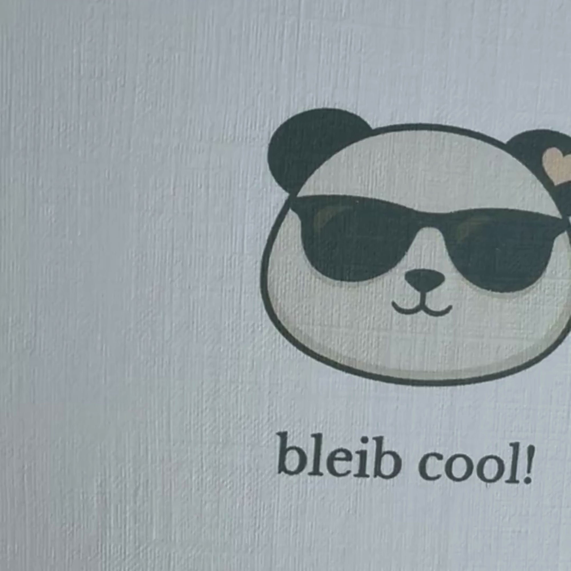 Leinen Grußkarte „Bleib cool!“ – Panda Karte mit Sonnenbrille inkl. Umschlag