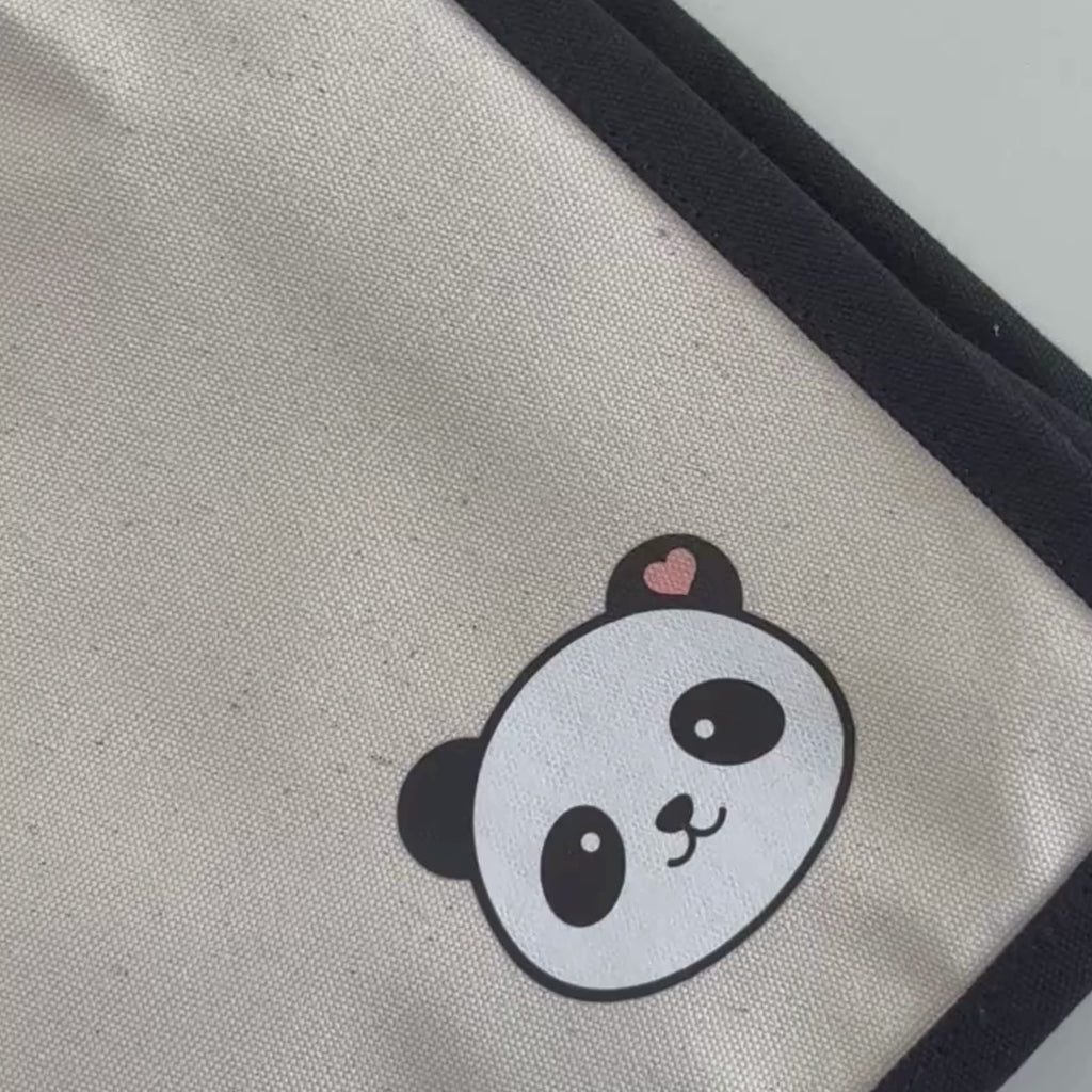 Panda Collection Tragetasche – Minimalistische Canvas Bag mit Panda Print
