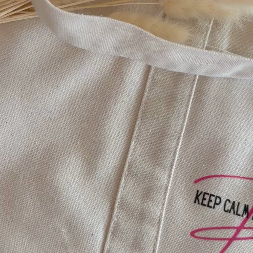 Große Baumwoll Kühltasche – Keep Calm & Prosecco