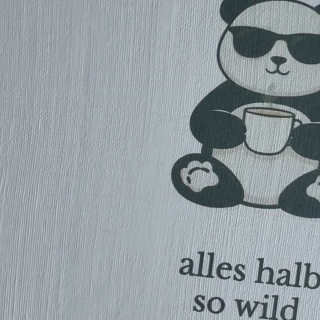 Leinen Grußkarte „Alles halb so wild“ – Panda Karte mit Umschlag