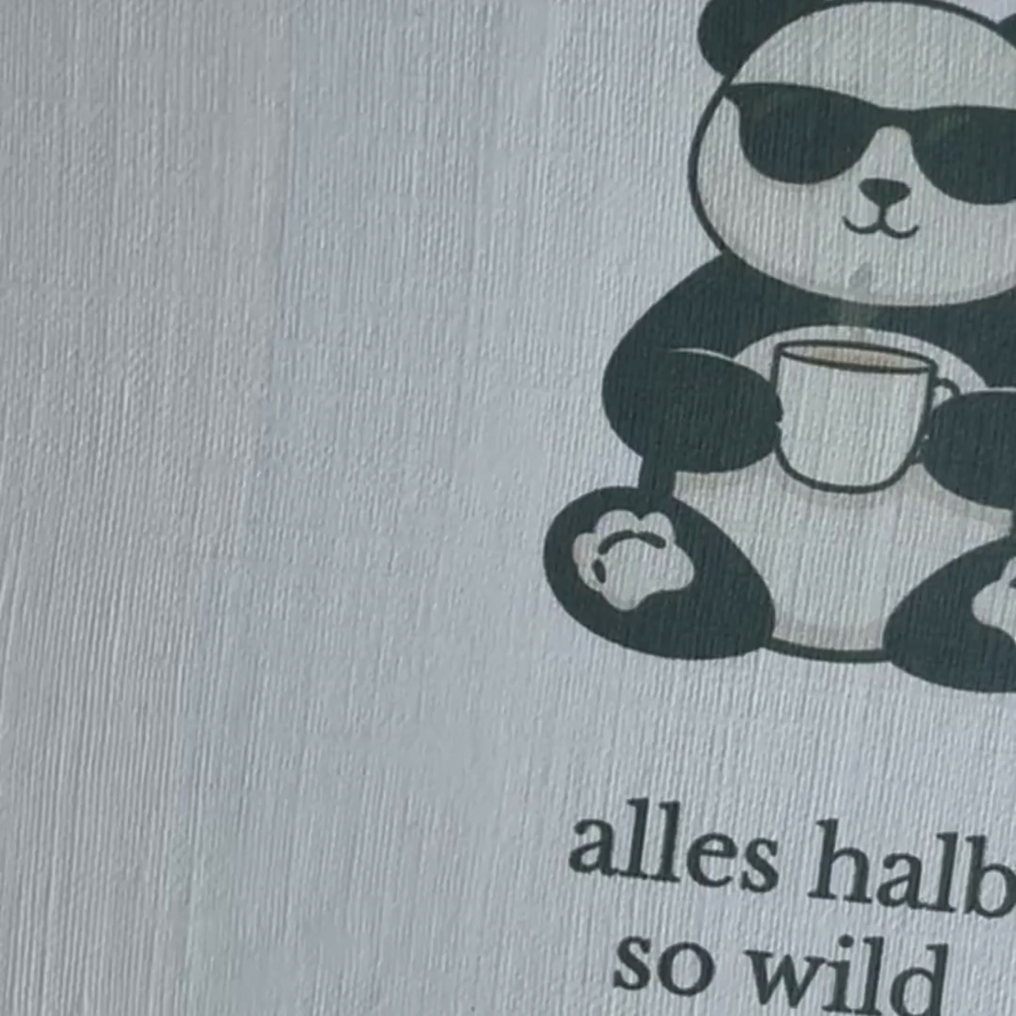 Leinen Grußkarte „Alles halb so wild“ – Panda Karte mit Umschlag