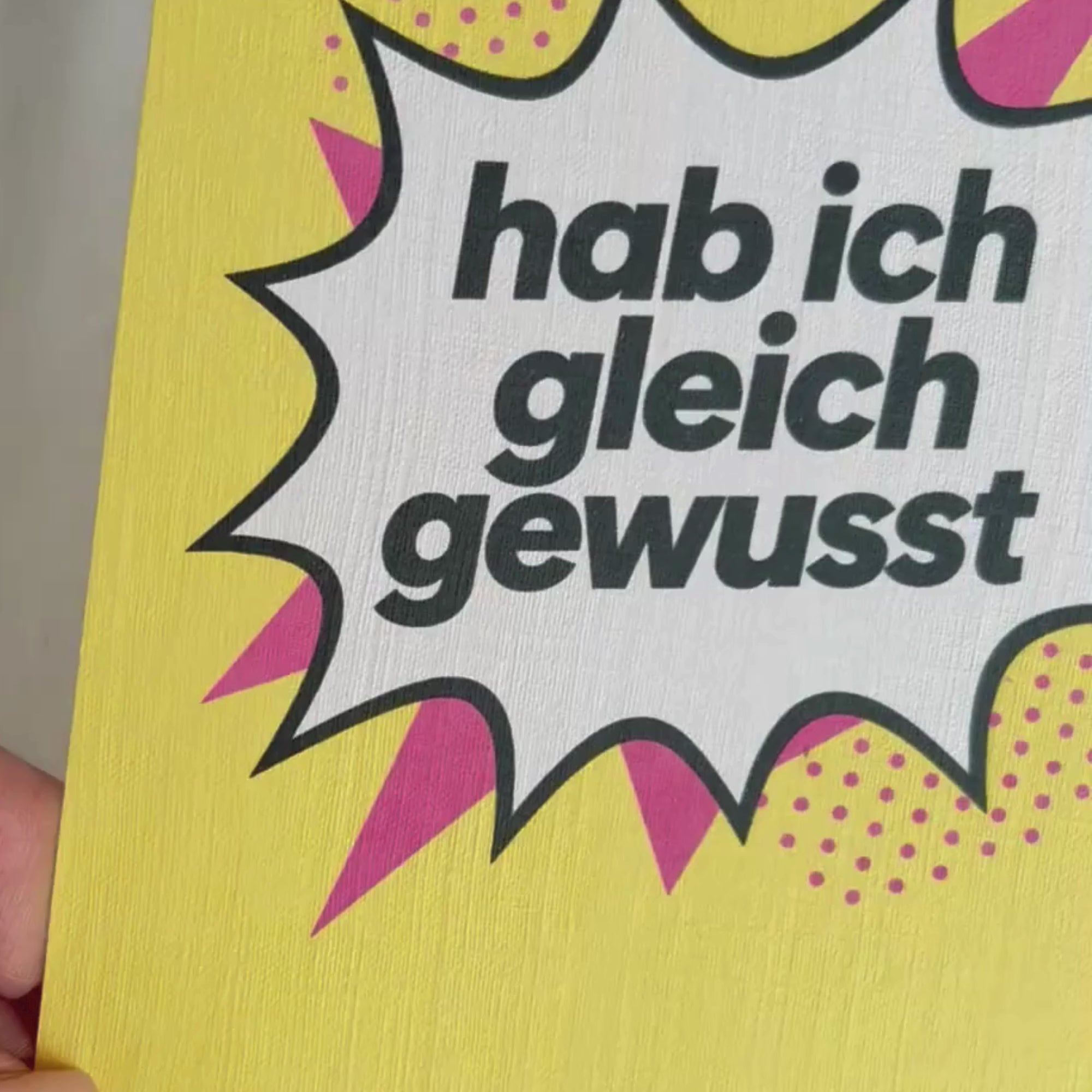 Leinen Grußkarte „Habe ich gleich gewusst“ – lustige Karte mit Umschlag