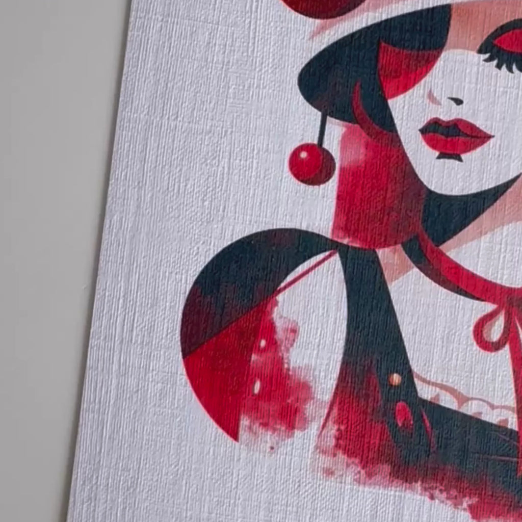 Leinen Grußkarte „Kirschglut“ – Black Forest Collection – ausdrucksstarke Schwarzwald Kunstkarte in Rot inkl. Umschlag