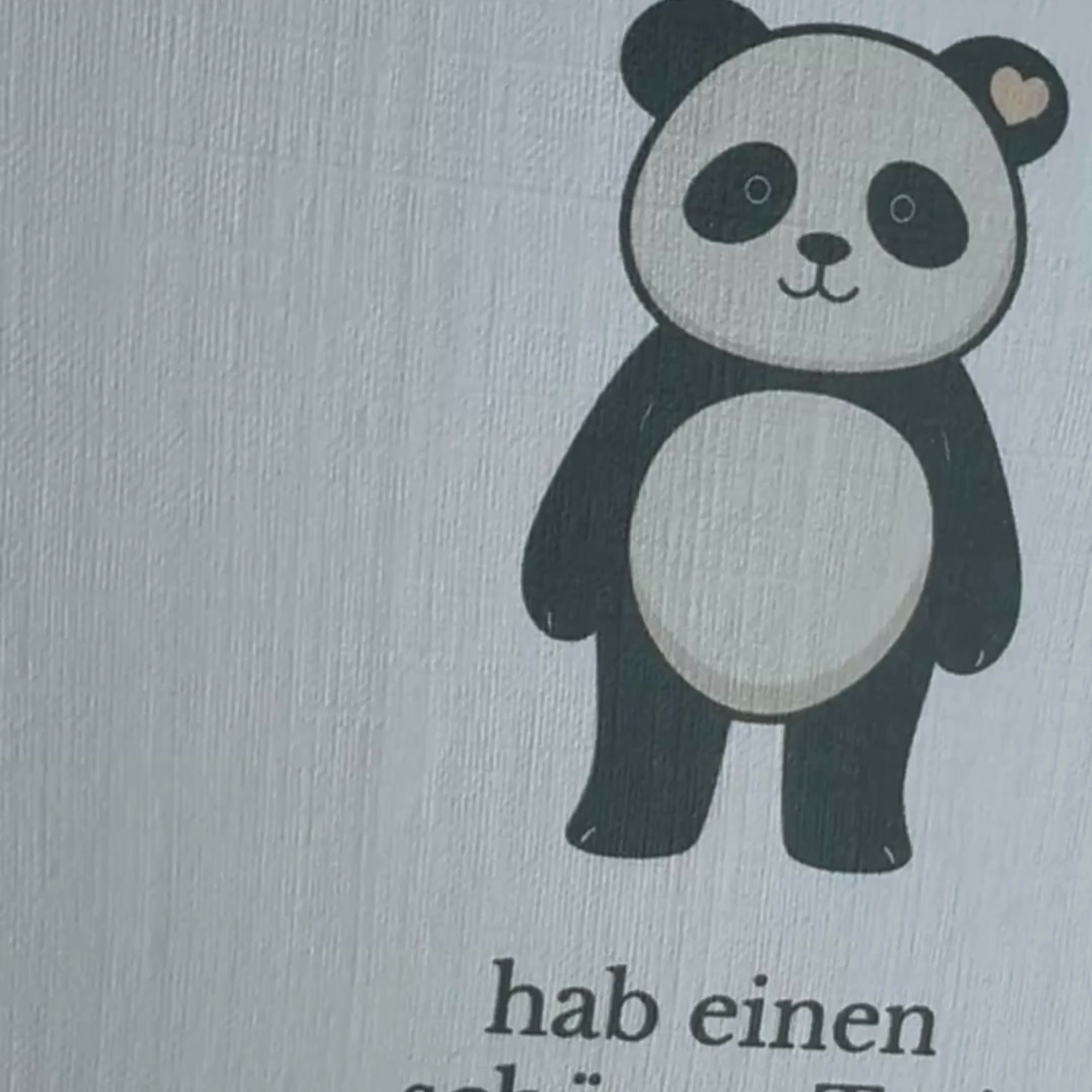 Leinen Grußkarte „Hab einen schönen Tag!“ – Panda Karte inkl. Umschlag