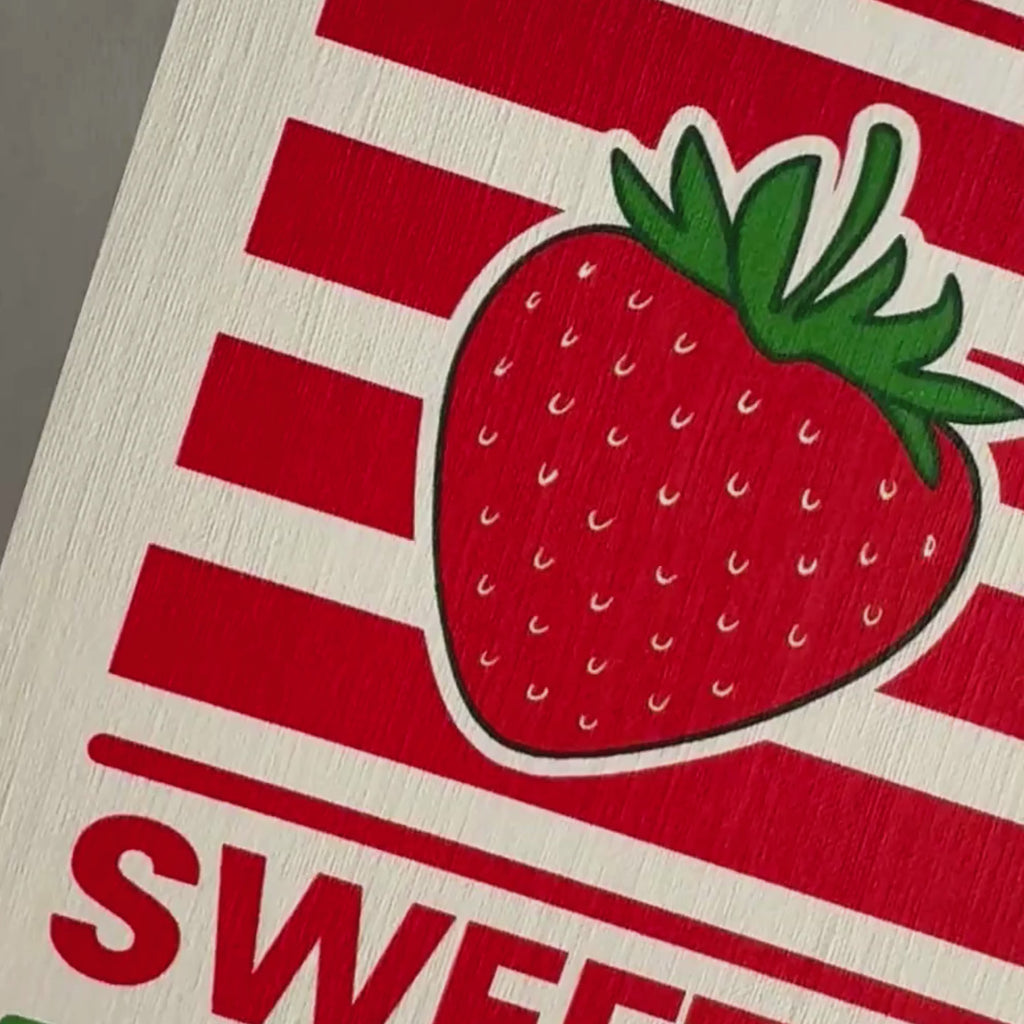 Grußkarte „Hello Sweetie“ mit Erdbeer Motiv – moderne Karte mit Umschlag