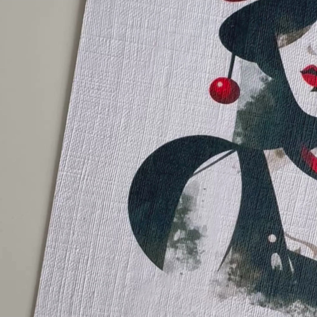 Leinen Grußkarte „Tannennacht“ – Black Forest Collection – elegante Schwarzwald Kunstkarte in Schwarz-Rot inkl. Umschlag