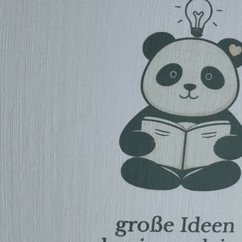 Leinen Grußkarte „Große Ideen beginnen leise“ – Panda Motiv Inspiration inkl. Umschlag