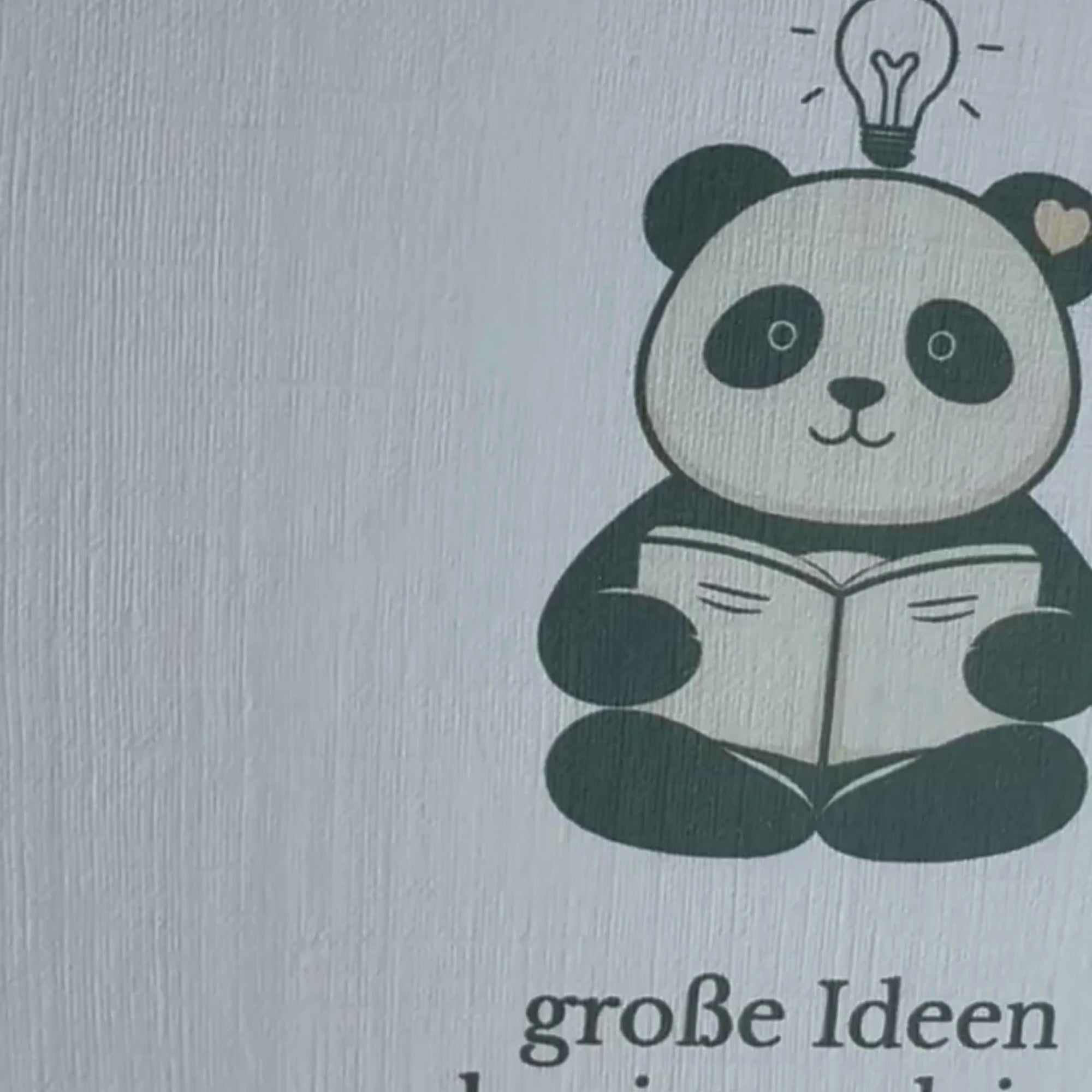 Leinen Grußkarte „Große Ideen beginnen leise“ – Panda Motiv Inspiration inkl. Umschlag
