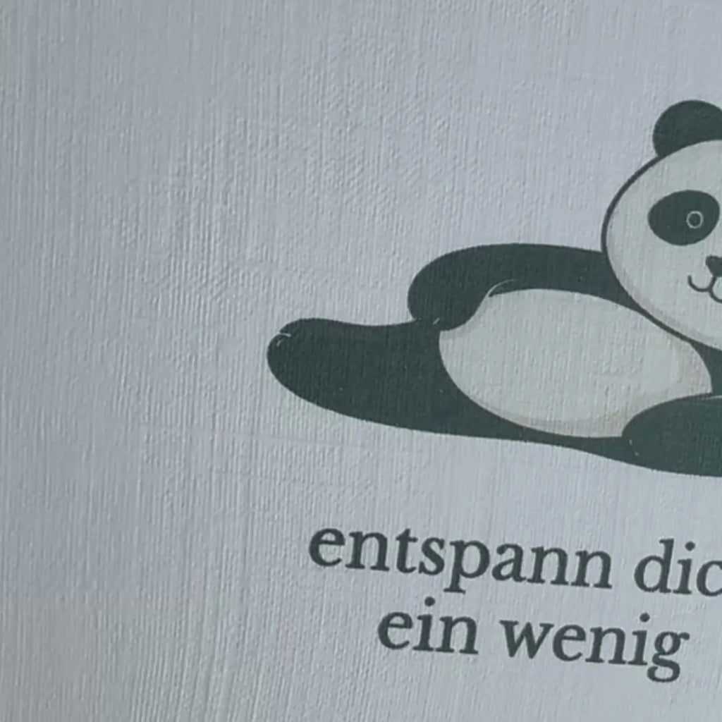 Leinen Grußkarte „Entspann dich ein wenig“ – Panda Karte Selfcare inkl. Umschlag