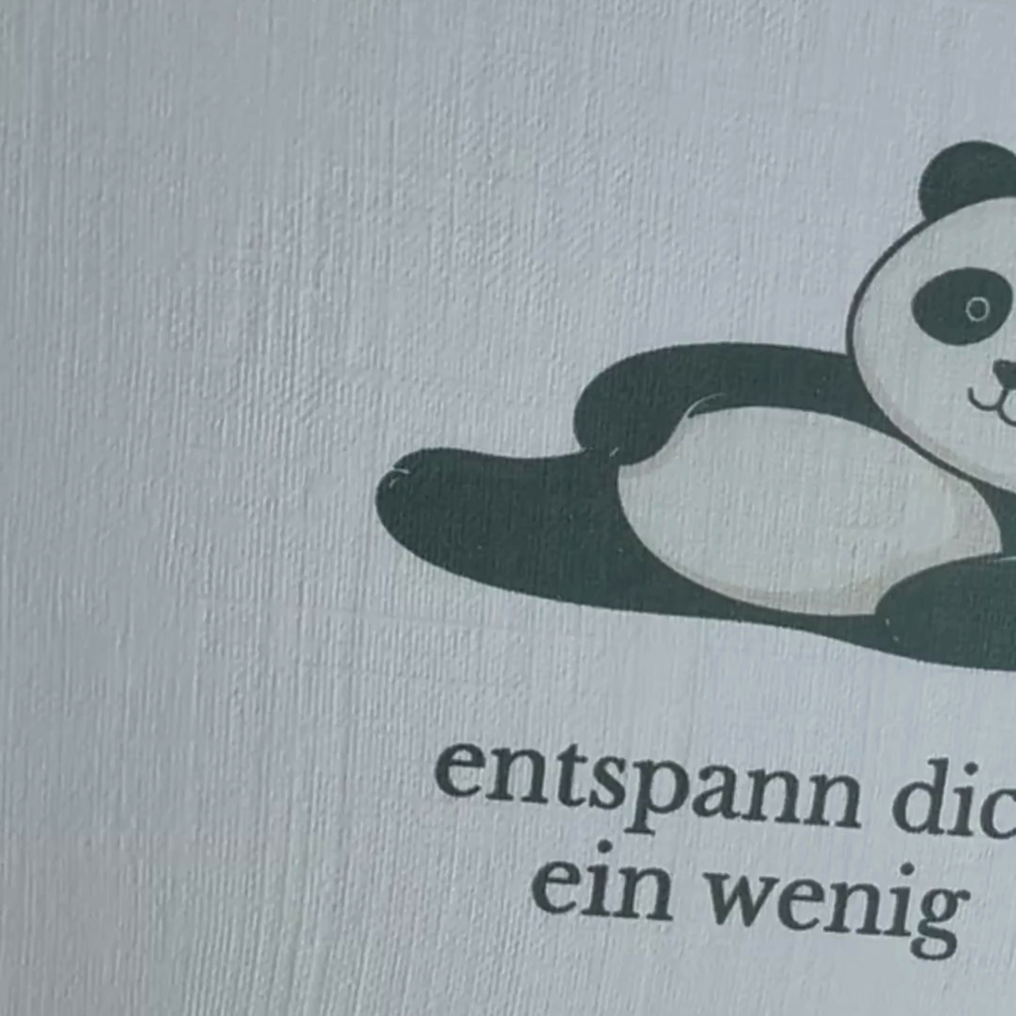 Leinen Grußkarte „Entspann dich ein wenig“ – Panda Karte Selfcare inkl. Umschlag